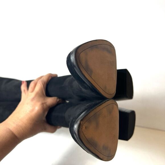 Dolce Vita Women's 6 Black Faux Suede Over The Knee Casual Boots Zip Up Low Heel - Picture 6 of 10